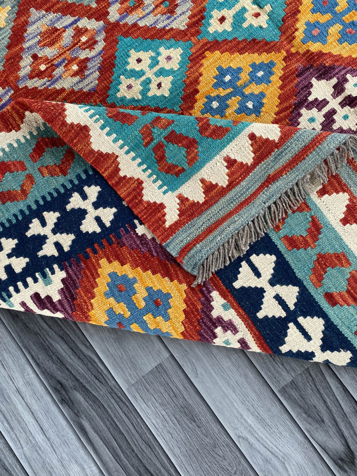 Handmade Afghan Chobi Kilim Rug 310x202 cm KAS#761