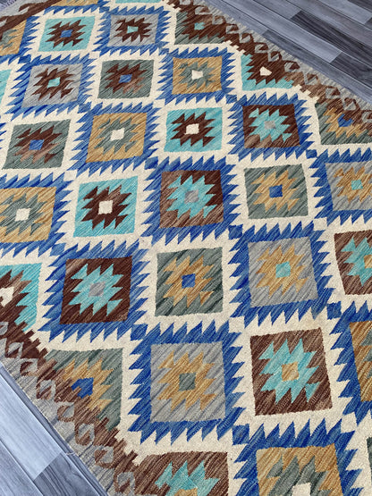 Handmade Flat Weave Kilim Rug ( 242 cm x 156 cm ) SK#1114