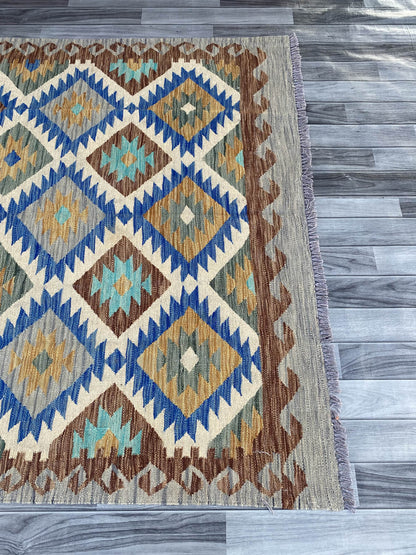 Handmade Flat Weave Kilim Rug ( 242 cm x 156 cm ) SK#1114