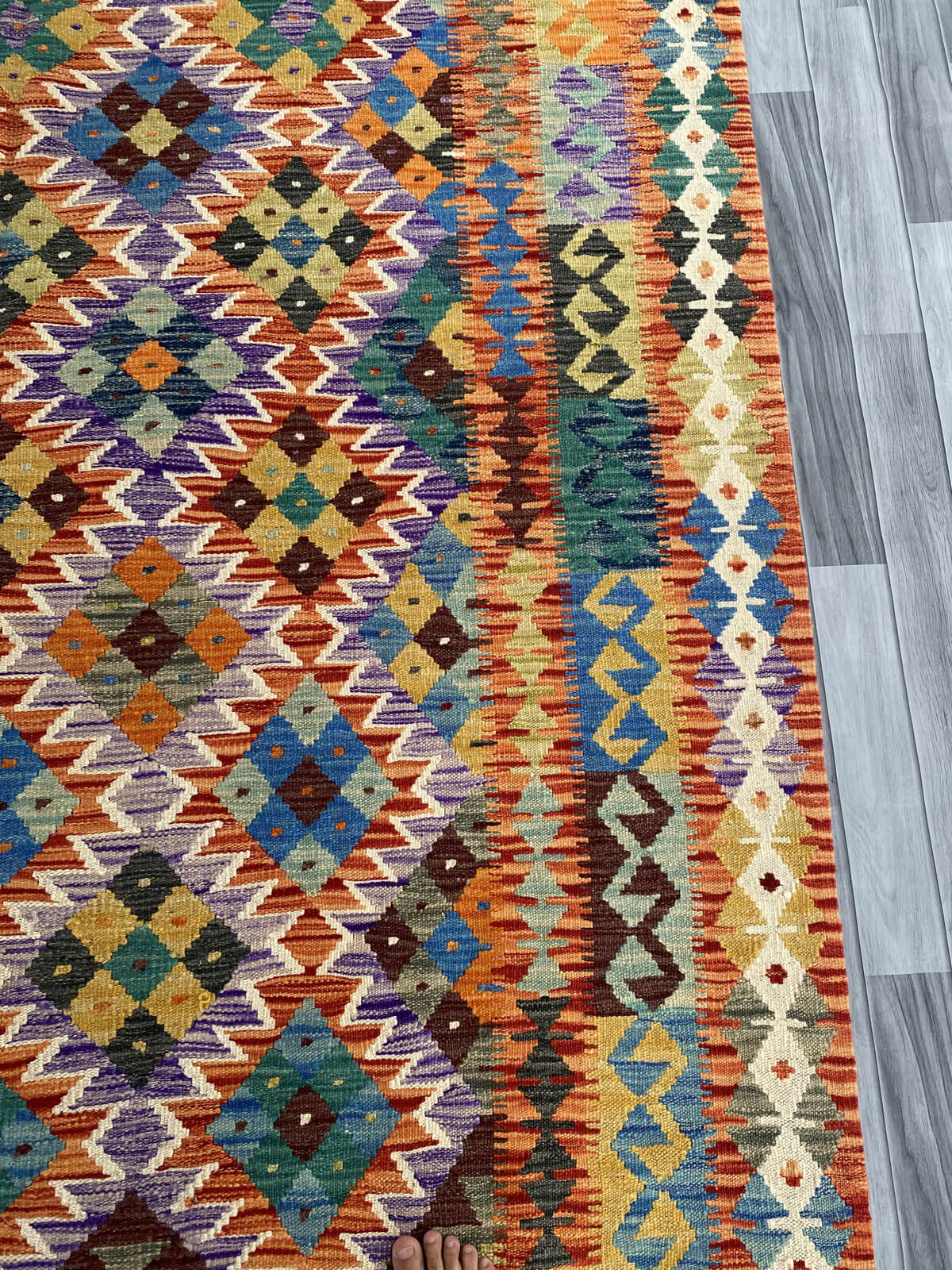 Handmade Afghan Chobi Kilim Rug 284x207 cm KAS#762