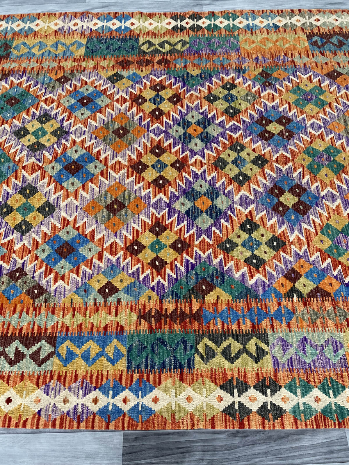 Handmade Afghan Chobi Kilim Rug 284x207 cm KAS#762