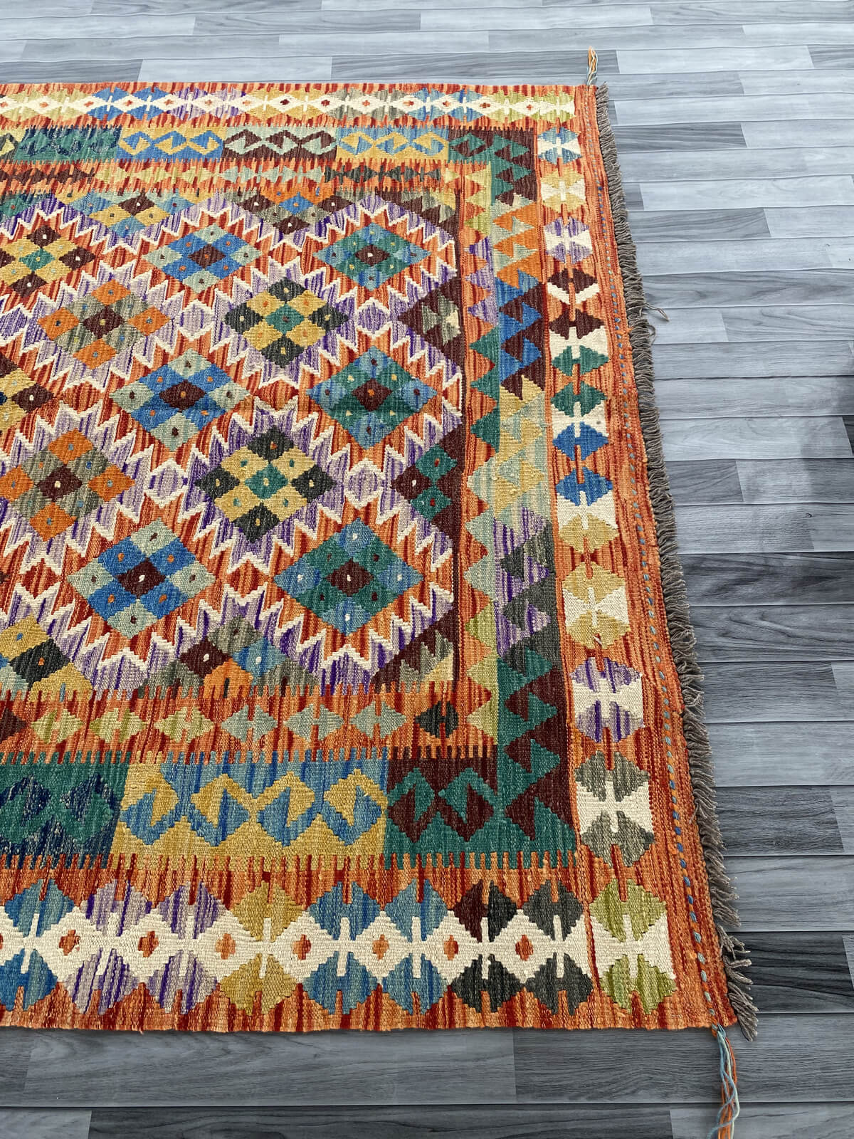 Handmade Afghan Chobi Kilim Rug 284x207 cm KAS#762