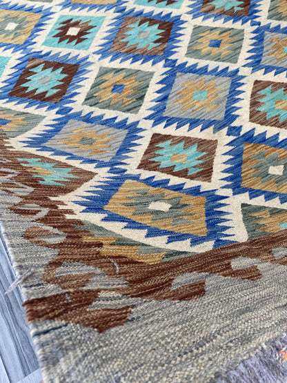 Handmade Flat Weave Kilim Rug ( 242 cm x 156 cm ) SK#1114