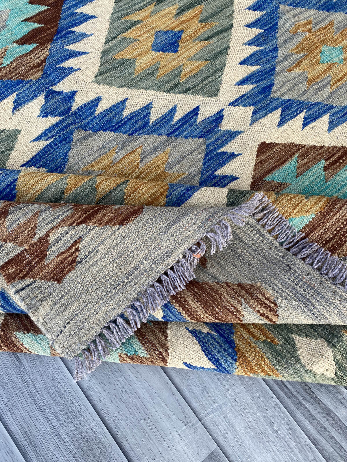 Handmade Flat Weave Kilim Rug ( 242 cm x 156 cm ) SK#1114