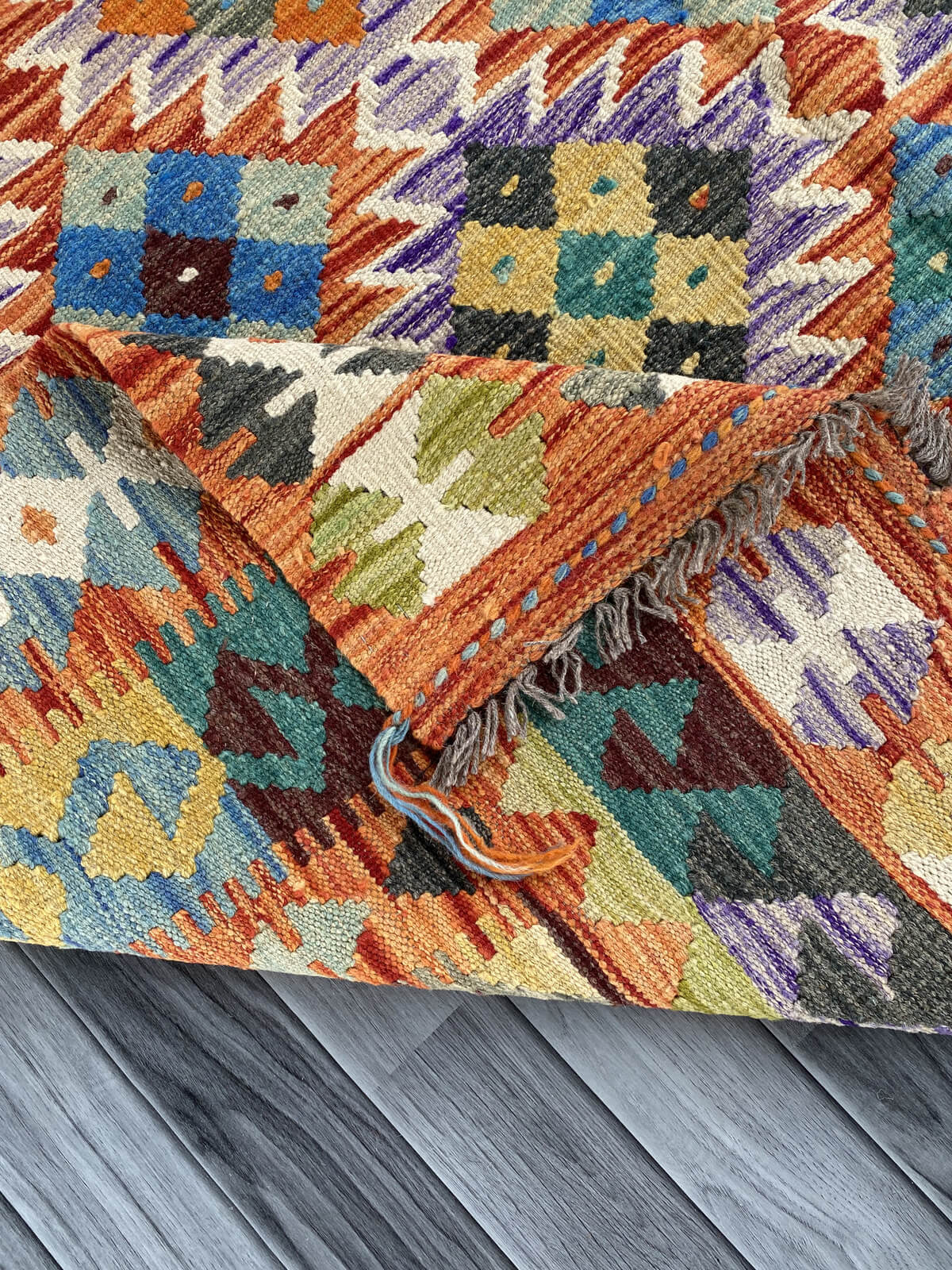 Handmade Afghan Chobi Kilim Rug 284x207 cm KAS#762