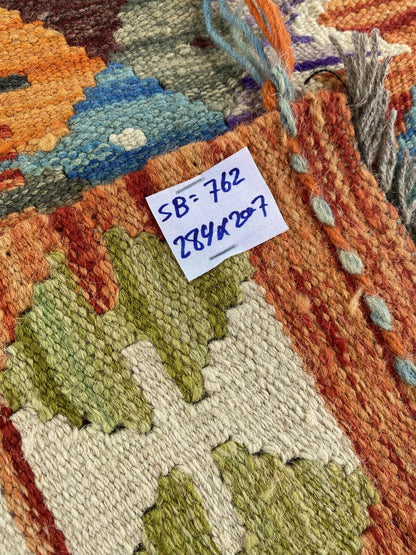 Handmade Afghan Chobi Kilim Rug 284x207 cm KAS#762