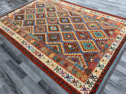 Handmade Afghan Chobi Kilim Rug 306x203 cm KAS#763