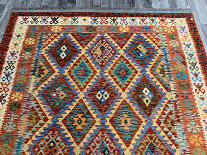 Handmade Afghan Chobi Kilim Rug 306x203 cm KAS#763
