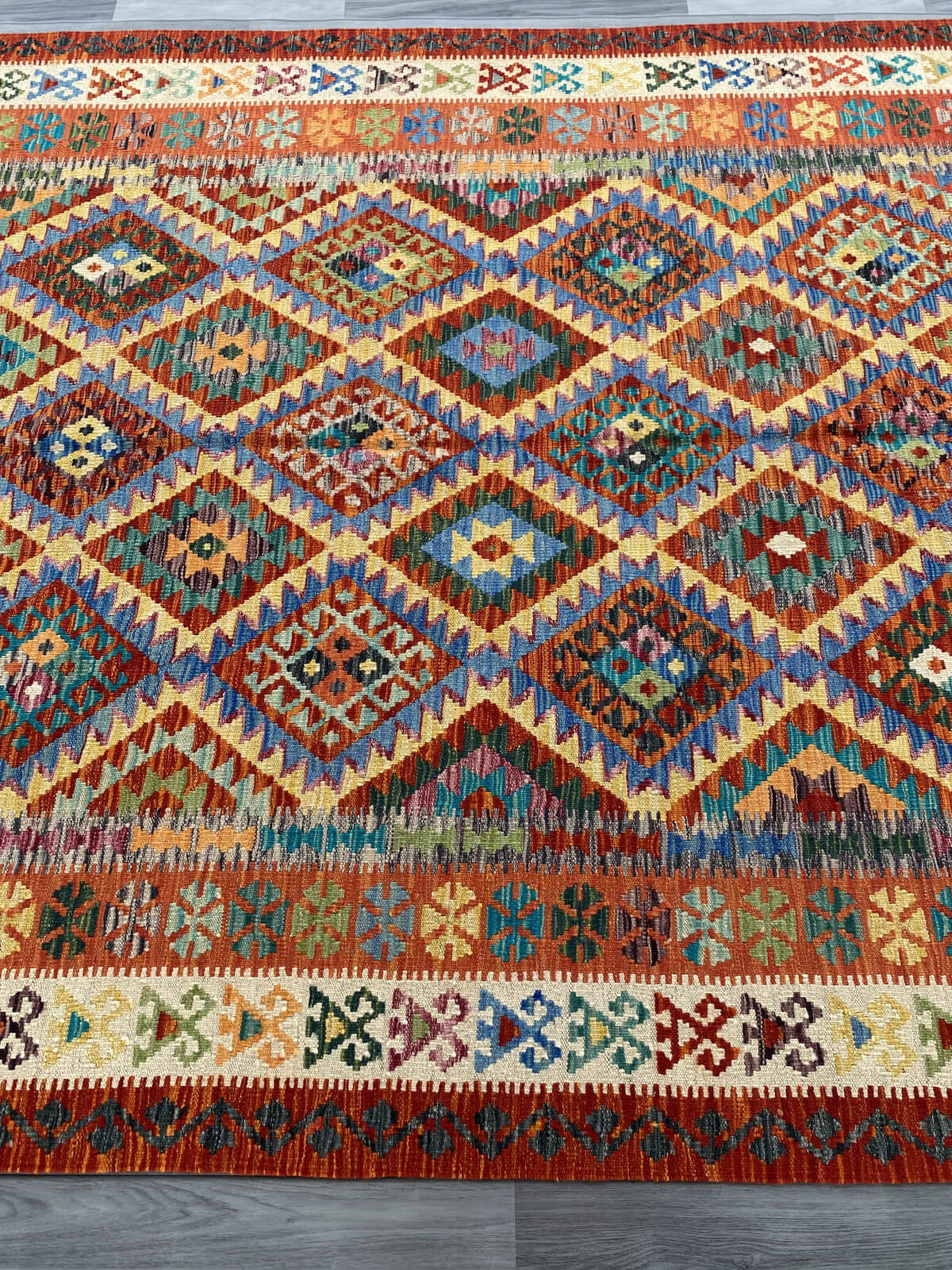 Handmade Afghan Chobi Kilim Rug 306x203 cm KAS#763