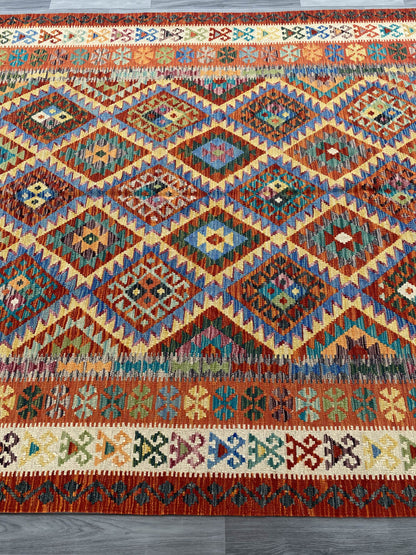 Handmade Afghan Chobi Kilim Rug 306x203 cm KAS#763