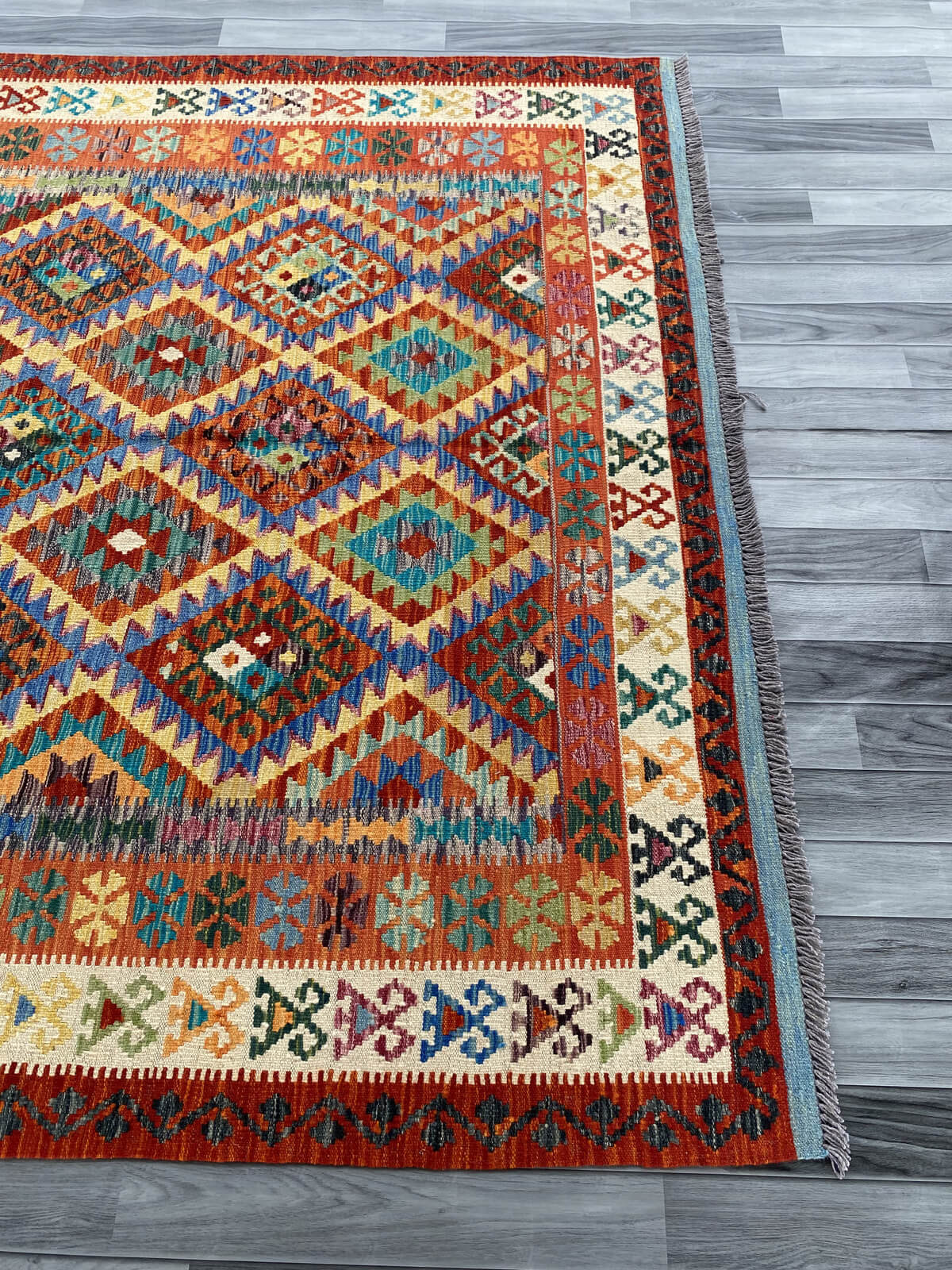 Handmade Afghan Chobi Kilim Rug 306x203 cm KAS#763
