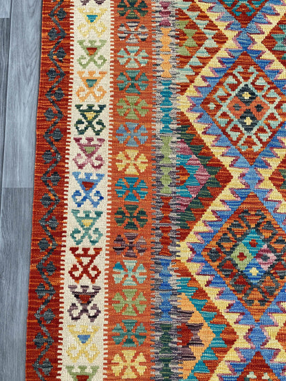 Handmade Afghan Chobi Kilim Rug 306x203 cm KAS#763