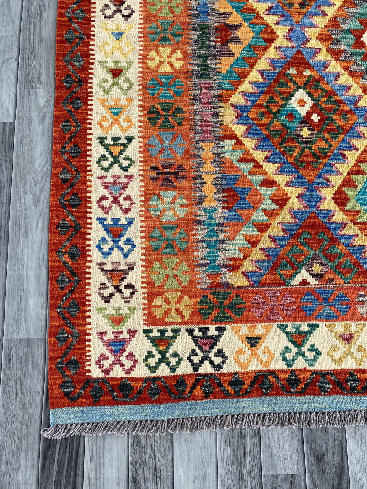 Handmade Afghan Chobi Kilim Rug 306x203 cm KAS#763