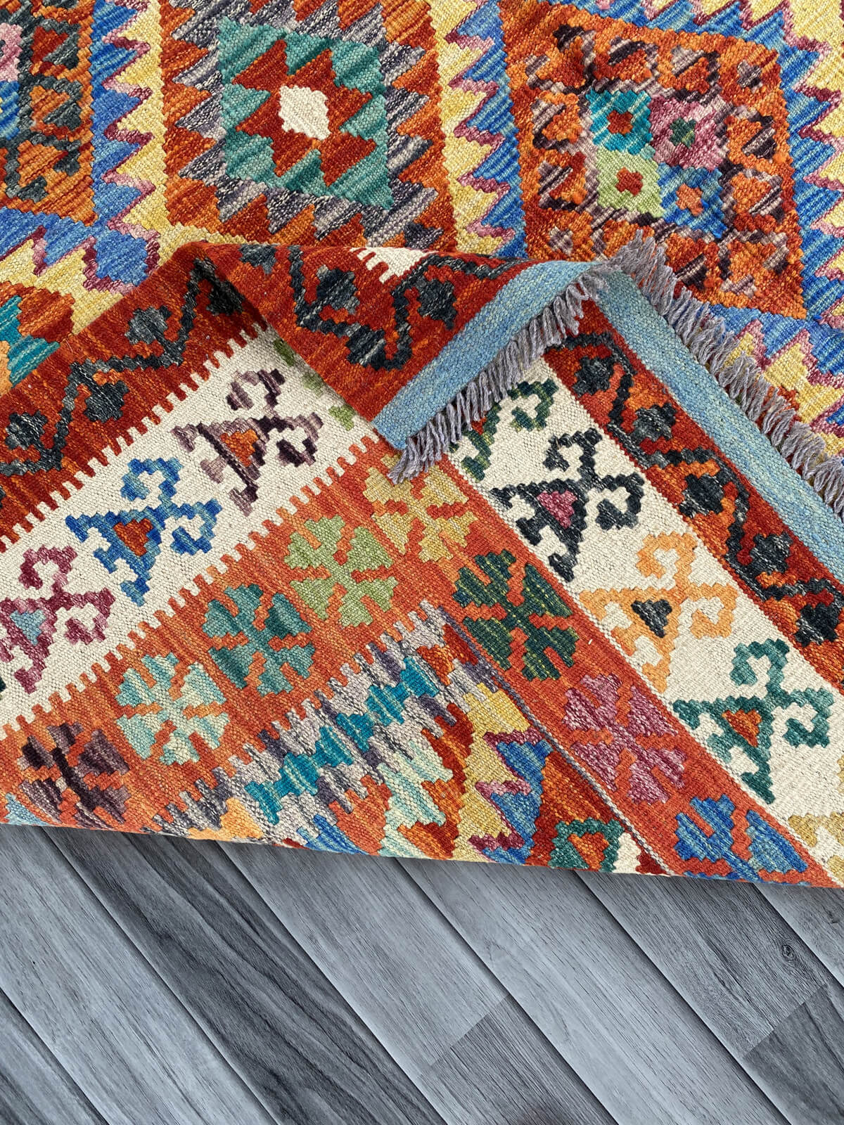 Handmade Afghan Chobi Kilim Rug 306x203 cm KAS#763
