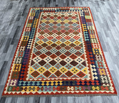Handmade Afghan Chobi Kilim Rug 294x204 cm KAS#764