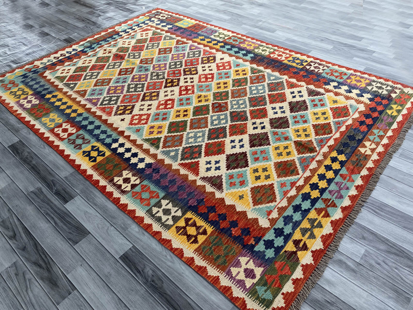 Handmade Afghan Chobi Kilim Rug 294x204 cm KAS#764
