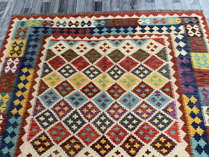 Handmade Afghan Chobi Kilim Rug 294x204 cm KAS#764