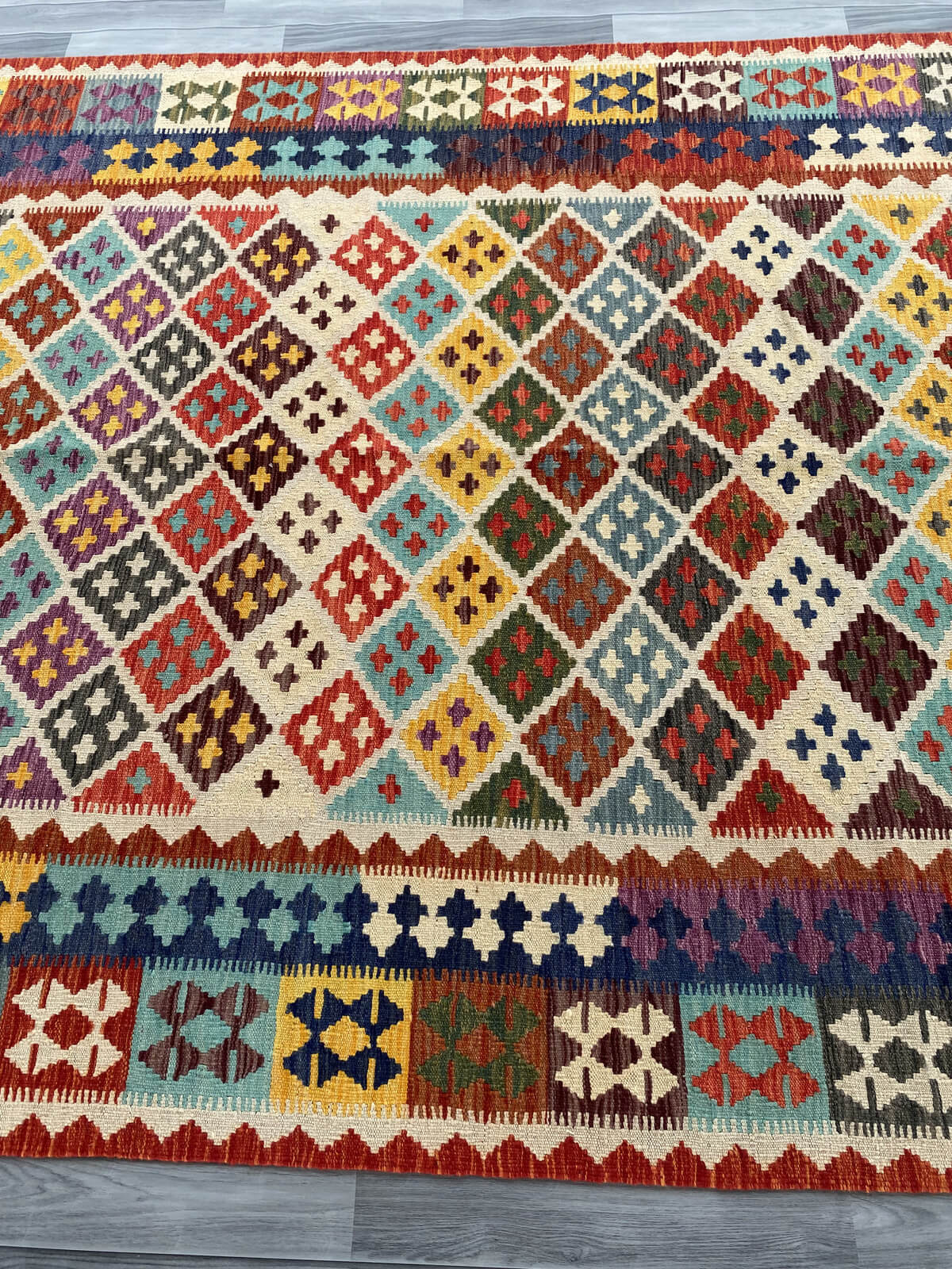 Handmade Afghan Chobi Kilim Rug 294x204 cm KAS#764