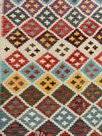 Handmade Afghan Chobi Kilim Rug 294x204 cm KAS#764