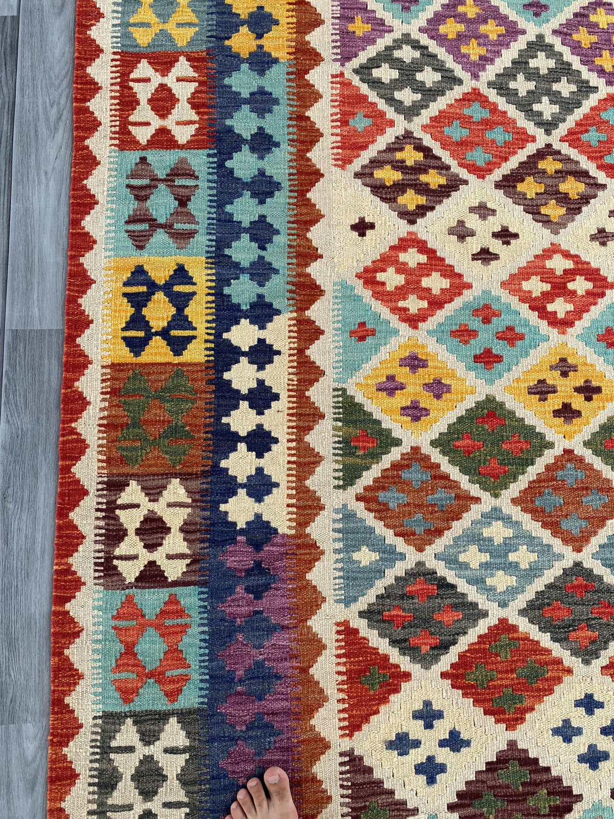 Handmade Afghan Chobi Kilim Rug 294x204 cm KAS#764
