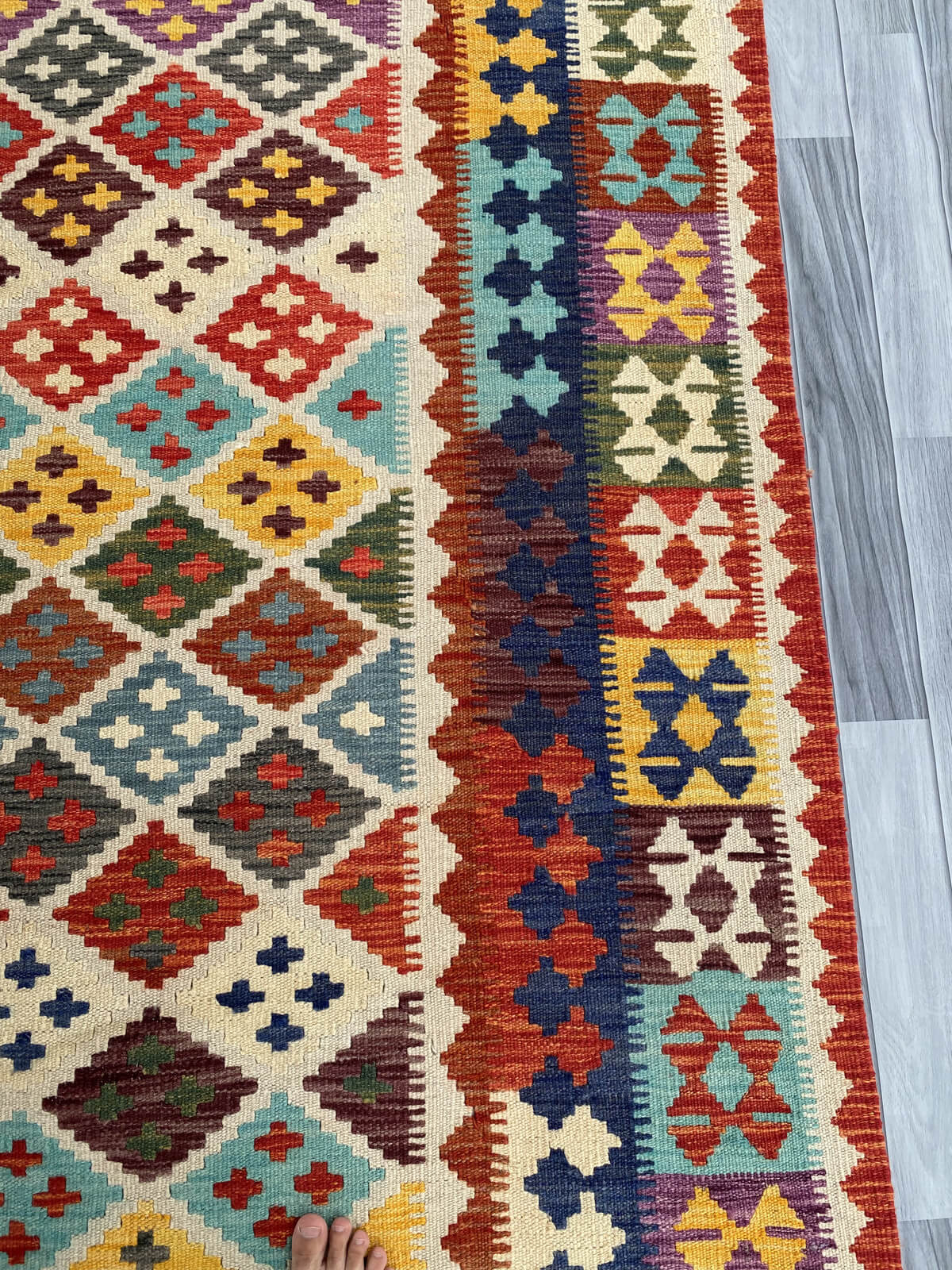 Handmade Afghan Chobi Kilim Rug 294x204 cm KAS#764