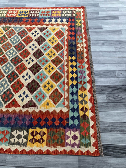 Handmade Afghan Chobi Kilim Rug 294x204 cm KAS#764