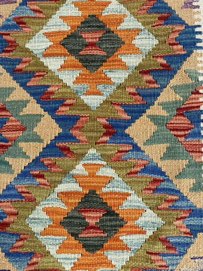 Handmade Afghan Chobi Kilim Rug 87x58 cm KAS#766