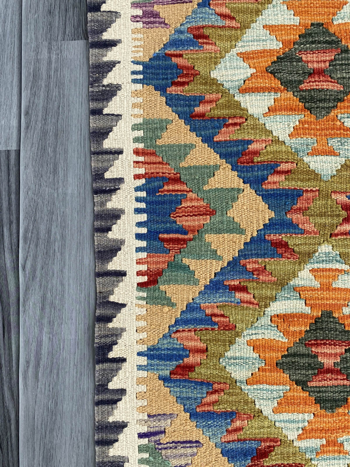 Handmade Afghan Chobi Kilim Rug 87x58 cm KAS#766