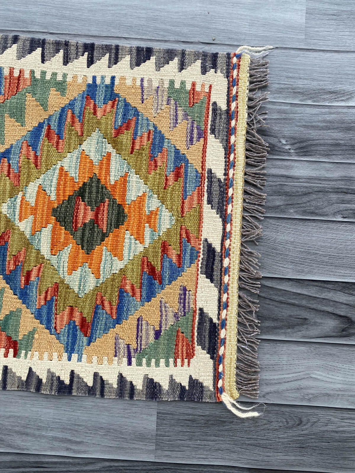 Handmade Afghan Chobi Kilim Rug 87x58 cm KAS#766