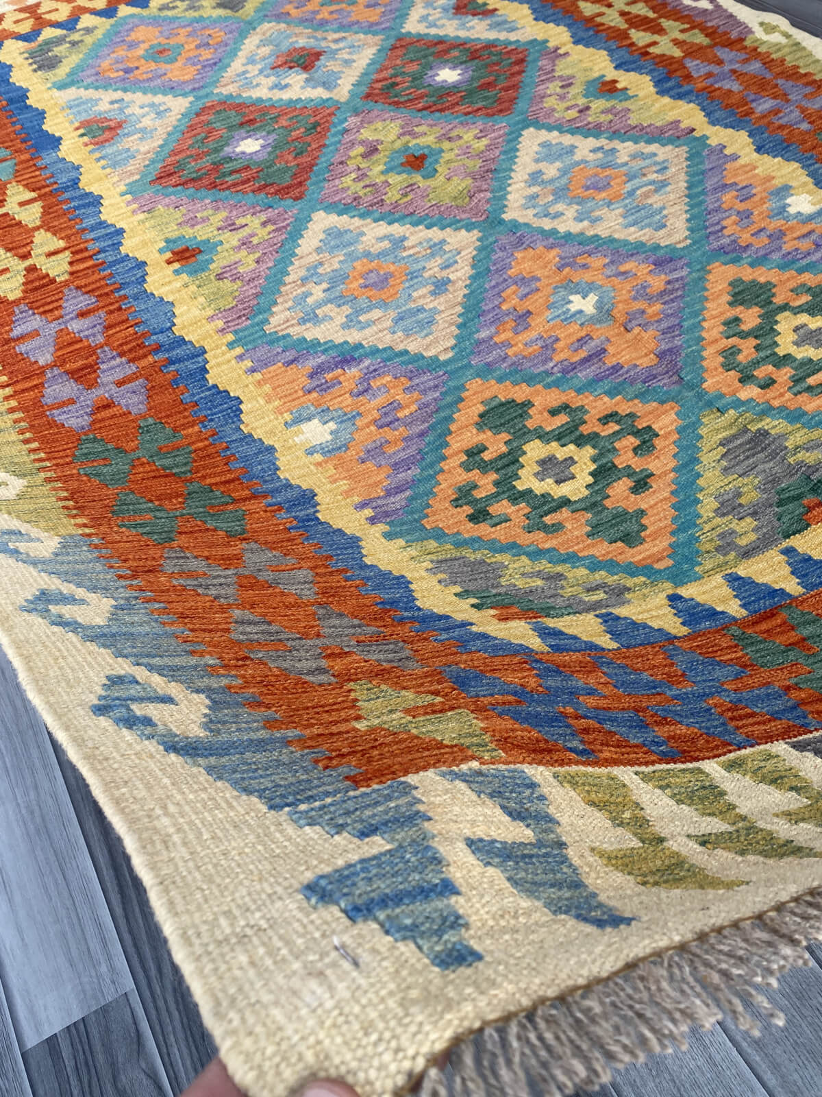 Handmade Flat Weave Kilim Rug 253 cm x 173 cm  SK#1117