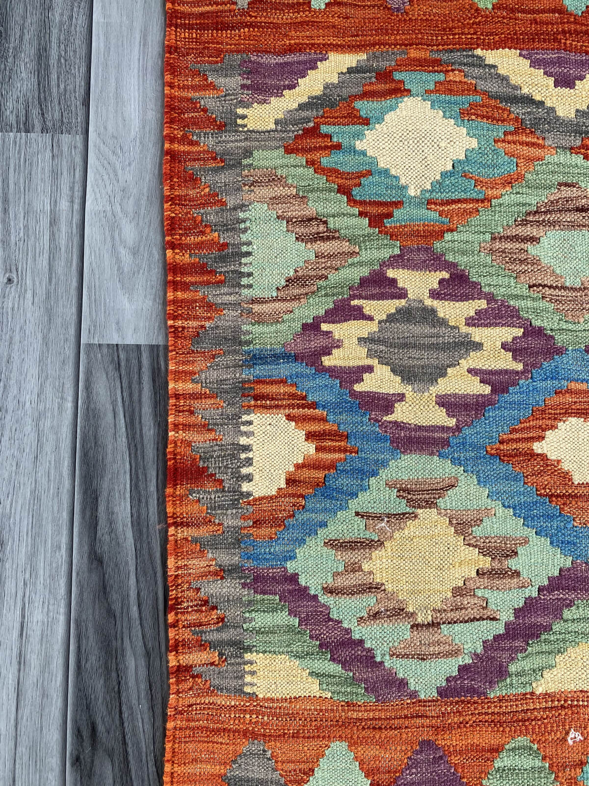 Handmade Afghan Chobi Kilim Rug 90x81 cm KAS#767