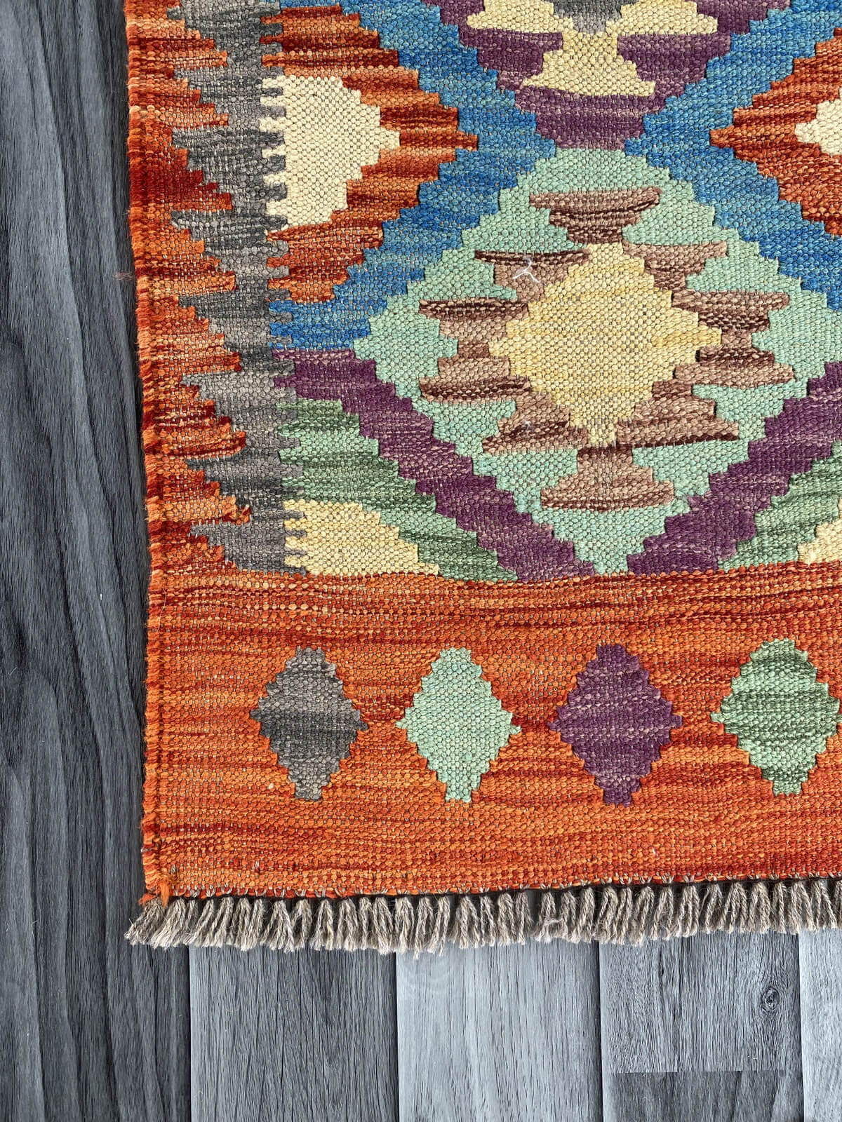 Handmade Afghan Chobi Kilim Rug 90x81 cm KAS#767