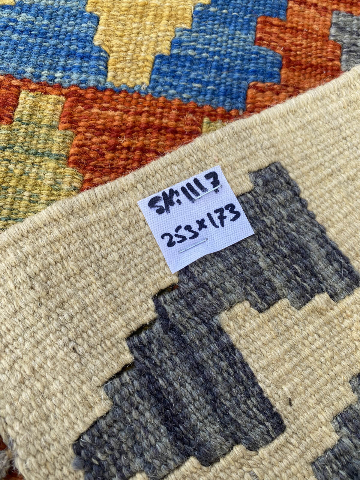 Handmade Flat Weave Kilim Rug 253 cm x 173 cm  SK#1117