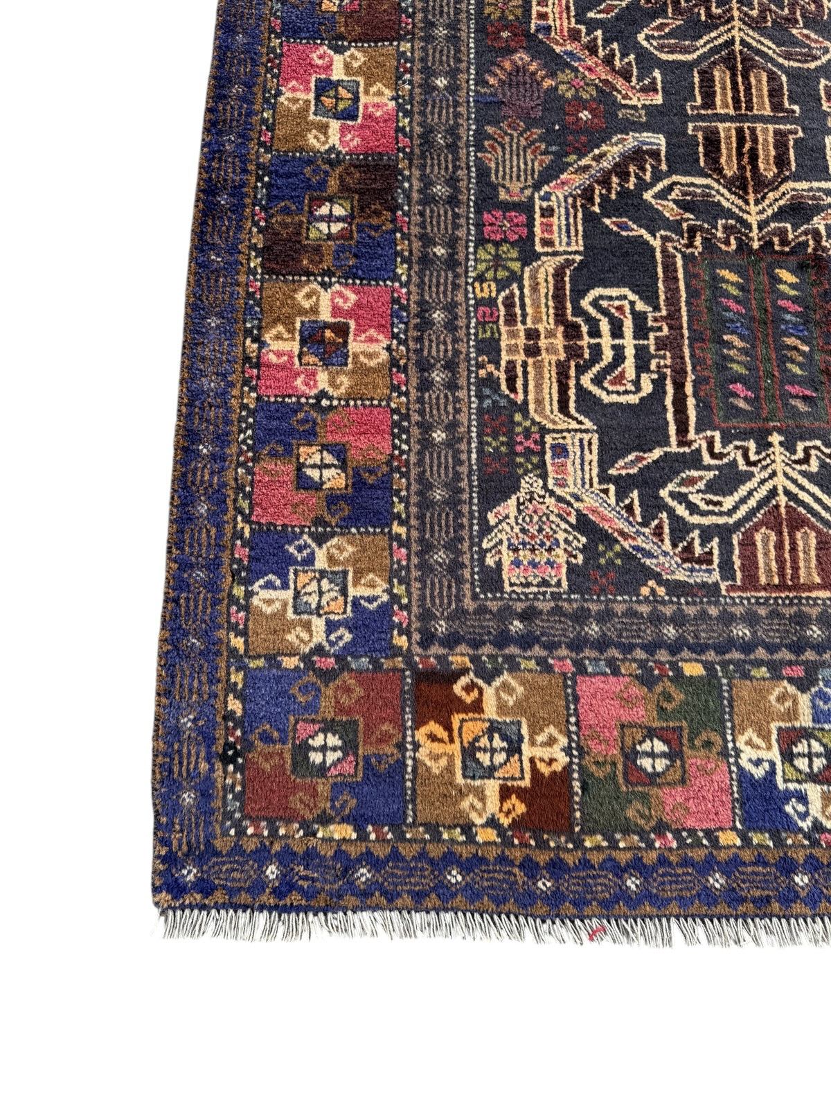 Handmade Traditional Afghan Balochi Rug  217 CM x 106 CM SK#1475