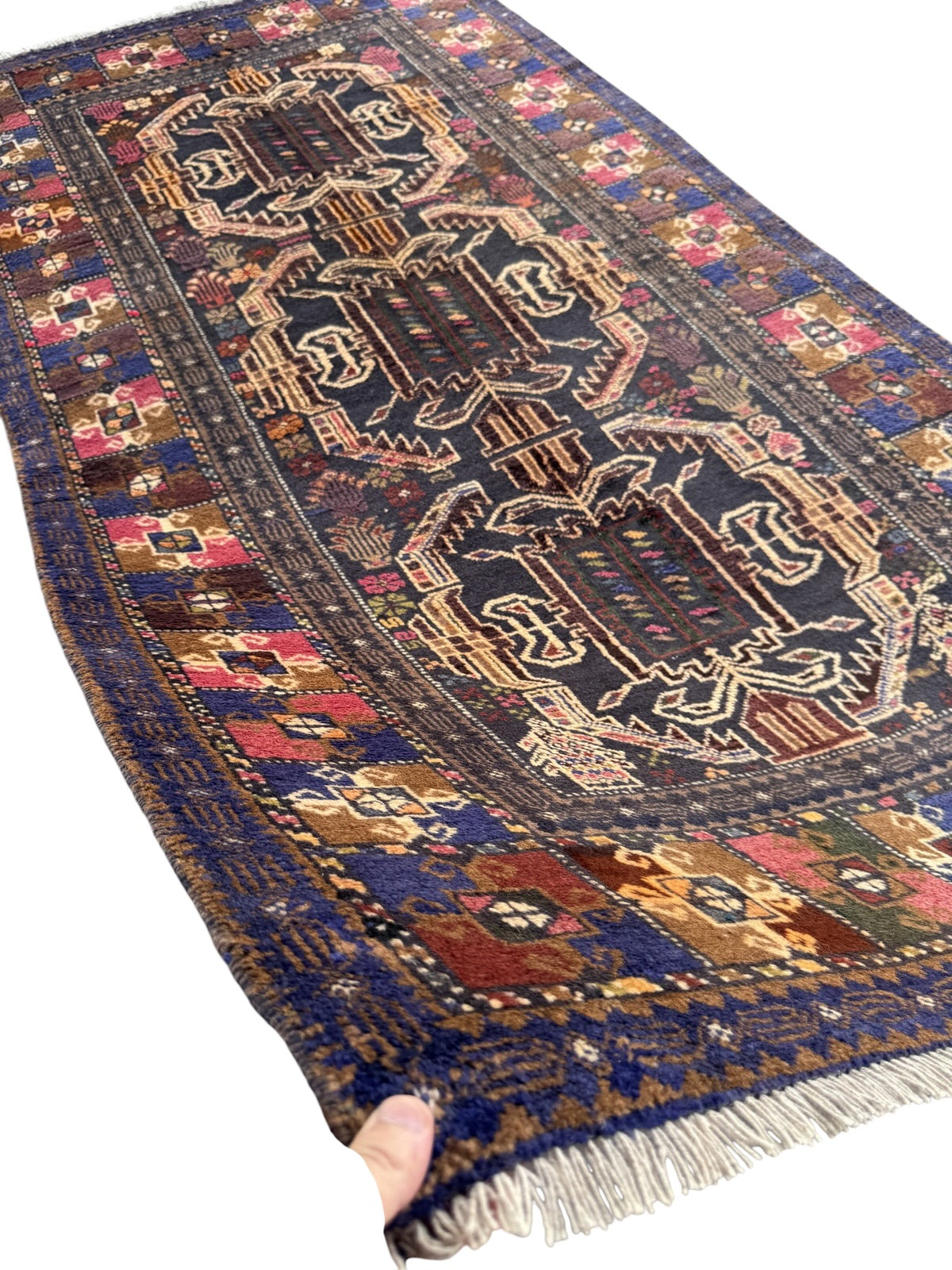 Handmade Traditional Afghan Balochi Rug  217 CM x 106 CM SK#1475