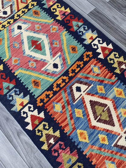 Handmade Flat Weave Kilim Rug 491 cm x 81 cm SK#1118