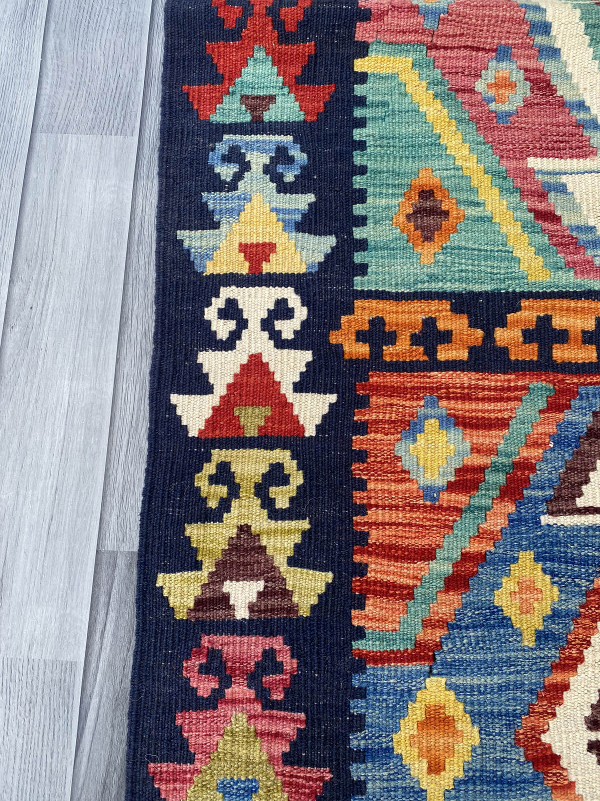 Handmade Flat Weave Kilim Rug 491 cm x 81 cm SK#1118