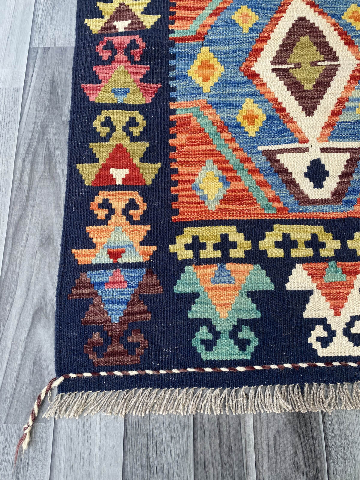 Handmade Flat Weave Kilim Rug 491 cm x 81 cm SK#1118