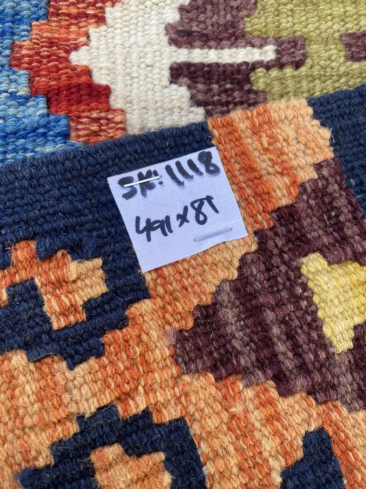Handmade Flat Weave Kilim Rug 491 cm x 81 cm SK#1118