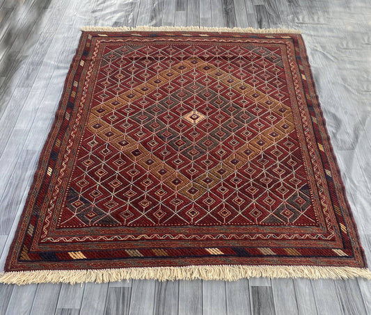 Handmade Afghan Tribal Meshwani Rug 177x162 cm KAS#769