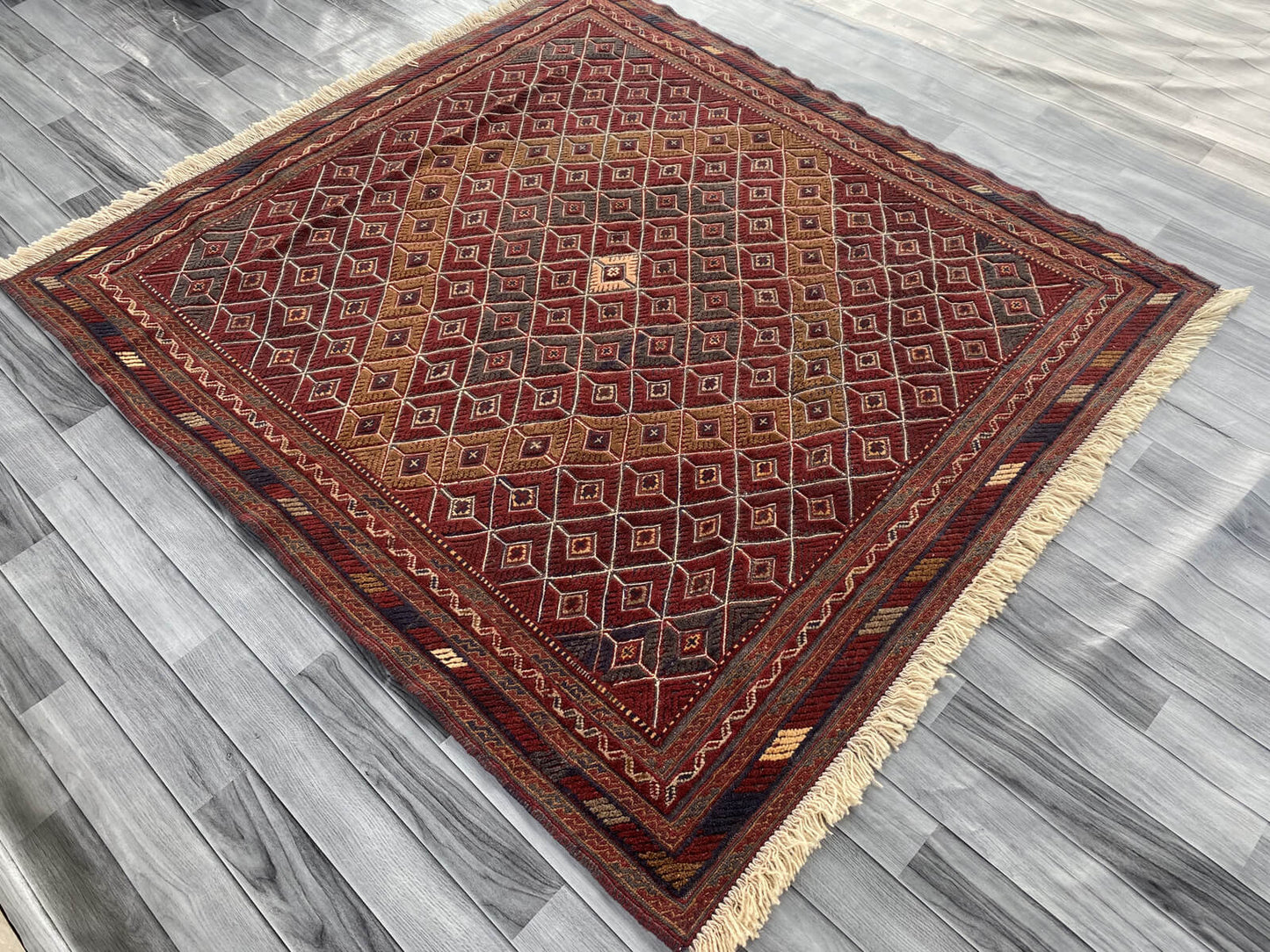 Handmade Afghan Tribal Meshwani Rug 177x162 cm KAS#769