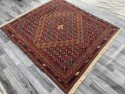 Handmade Afghan Tribal Meshwani Rug 177x162 cm KAS#769