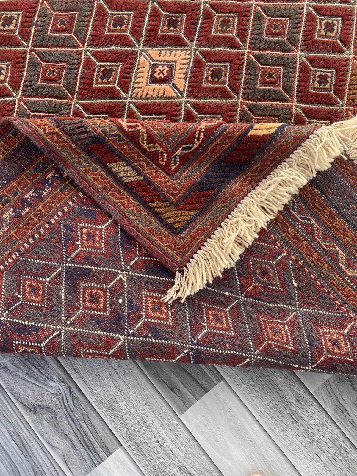 Handmade Afghan Tribal Meshwani Rug 177x162 cm KAS#769