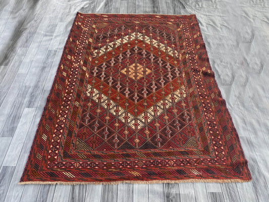 Handmade Afghan Tribal Meshwani Rug 195x145 cm KAS#770
