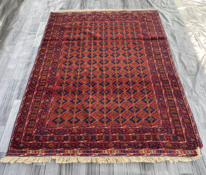 Handmade Afghan Tribal Meshwani Rug 190x148 cm KAS#771