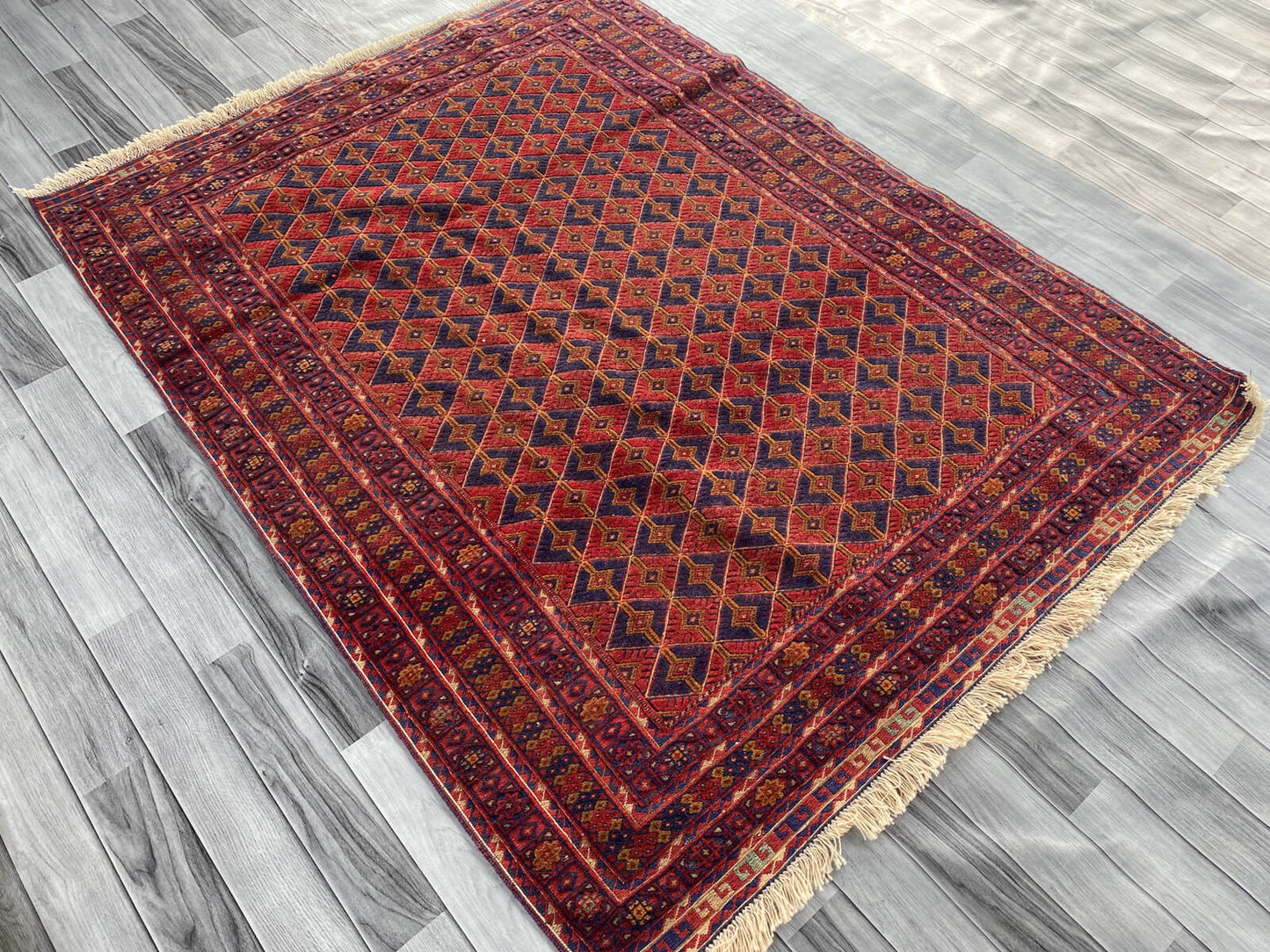 Handmade Afghan Tribal Meshwani Rug 190x148 cm KAS#771