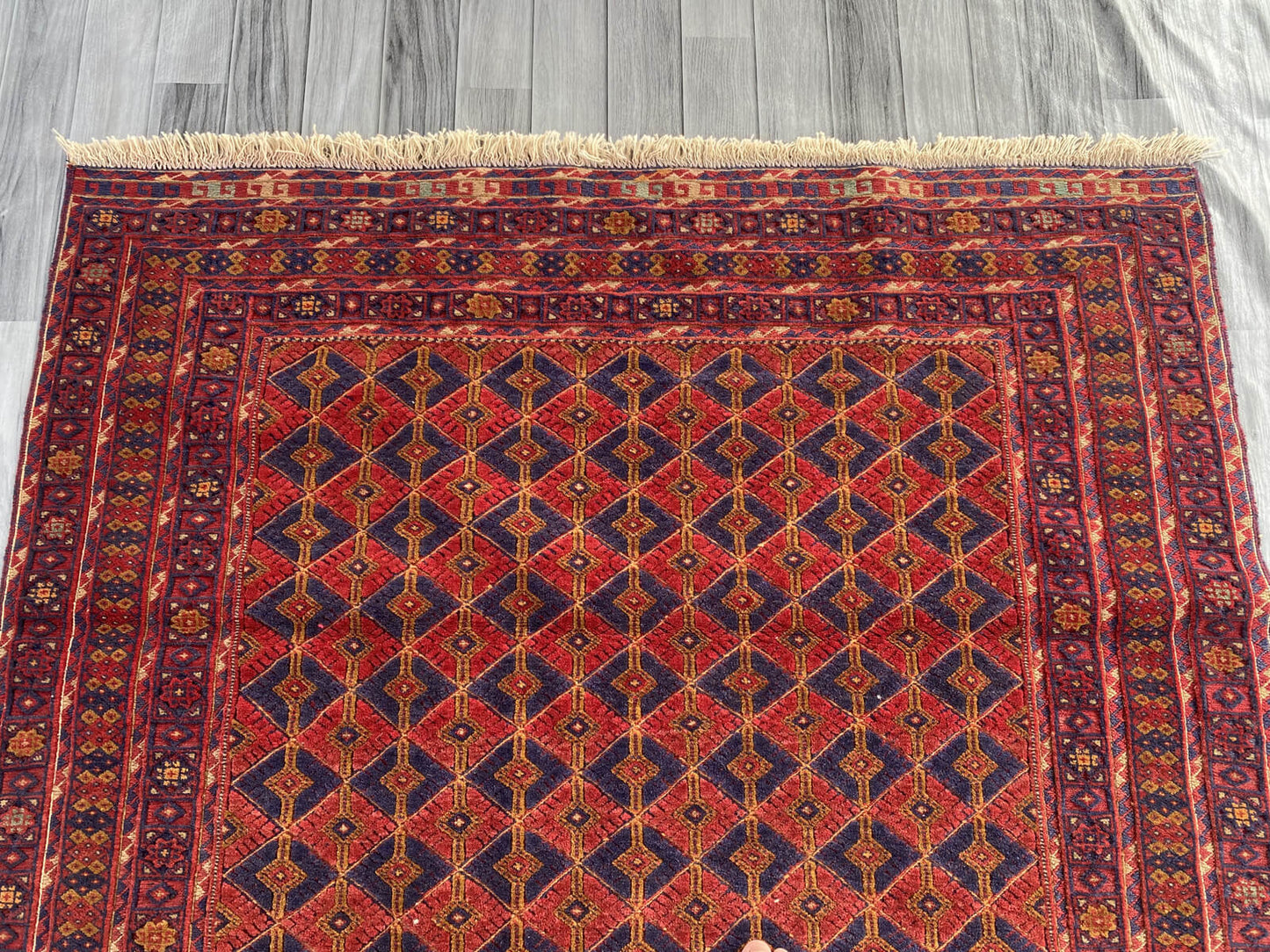 Handmade Afghan Tribal Meshwani Rug 190x148 cm KAS#771