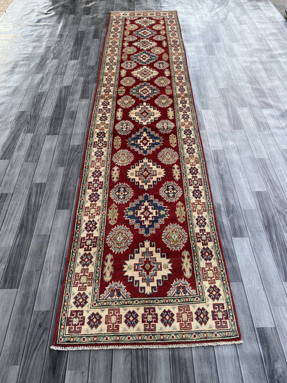 Handmade Traditional Kazak Runner Rug 400 cm x 86 cm SK#1122