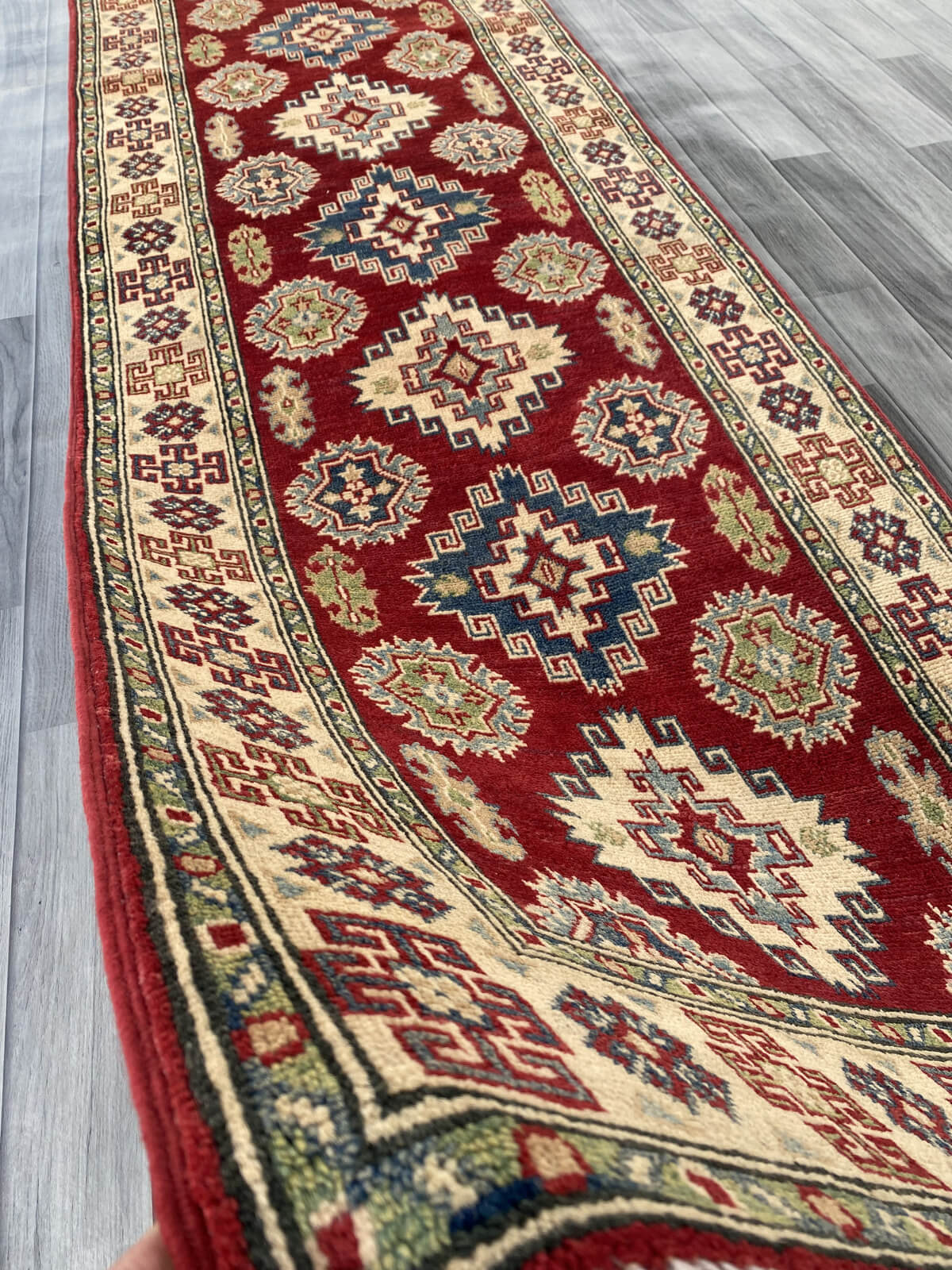 Handmade Traditional Kazak Runner Rug 400 cm x 86 cm SK#1122