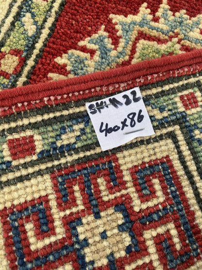 Handmade Traditional Kazak Runner Rug 400 cm x 86 cm SK#1122